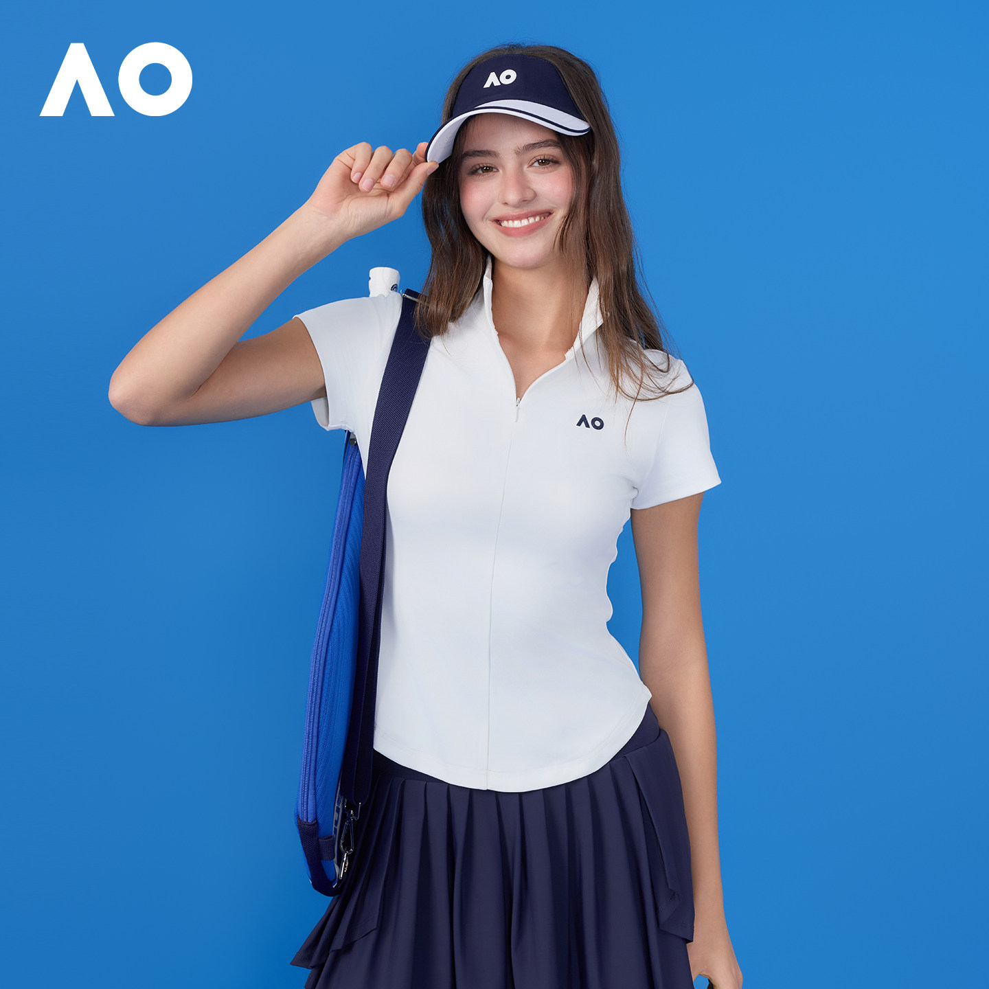 AO澳网运动T恤经典半拉修身速干衣运动短袖女夏季健身瑜伽网球服
