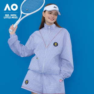 AO澳网MMLM联名26年春装新款条纹运动夹克外套上衣女网球训练服女