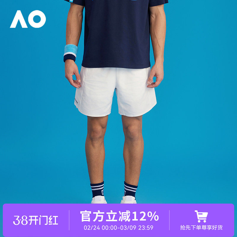 AO澳网运动短裤男女同款网球跑步健身裤子休闲宽松梭织中裤春新款