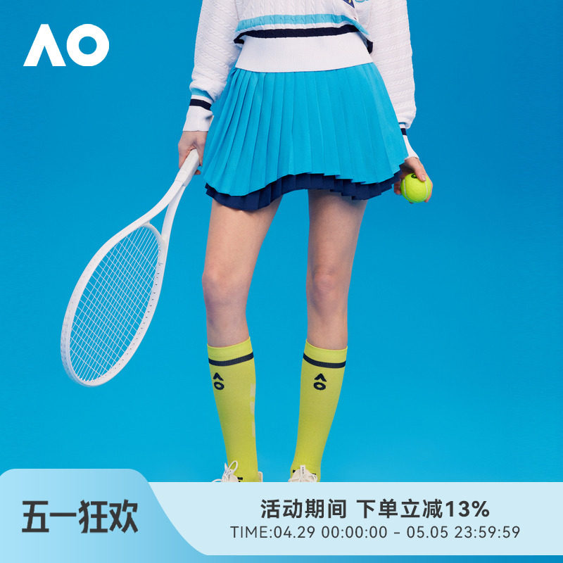 AO澳网运动半身裙防走光运动防走光百搭舒适双层网球裙子女夏天
