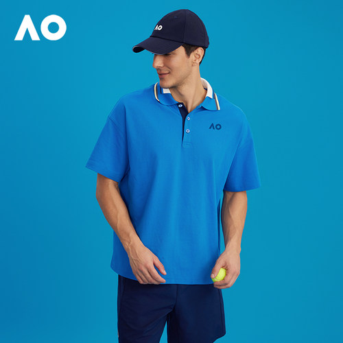 AO澳网运动POLO衫男女同款25春季新款宽松休闲运动短袖T恤上衣