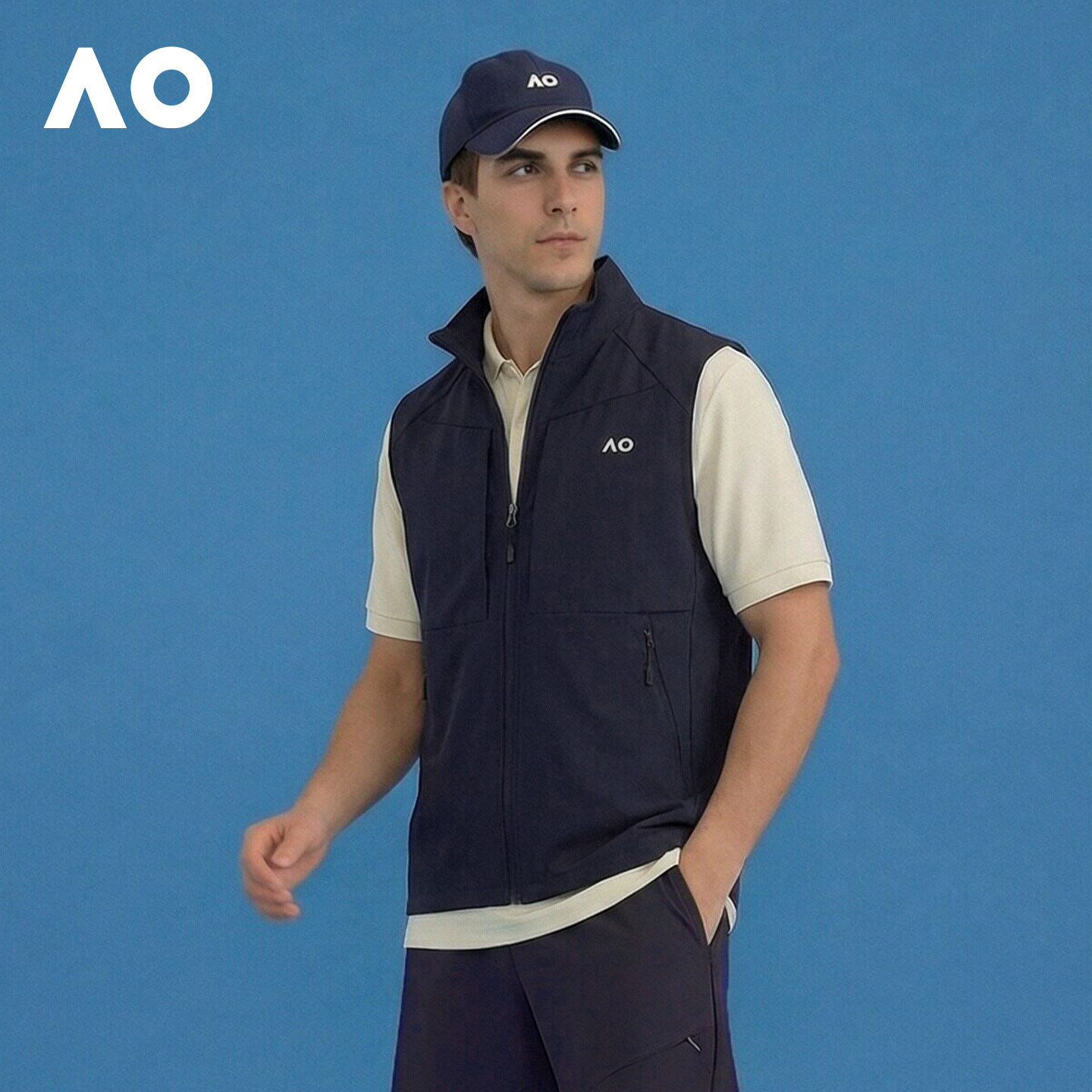 AO澳网马甲背心男春季新品网球运动男休闲运动网球服高尔夫上衣