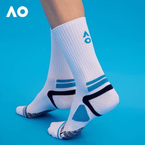 AO澳网运动压力袜网球运动休闲瑜伽防滑透气耐磨户外健身中筒袜