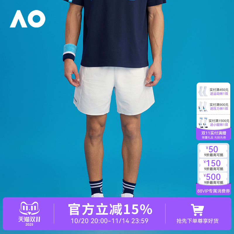 AO澳网运动短裤男女同款网球跑步健身裤子休闲宽松梭织中裤春新款