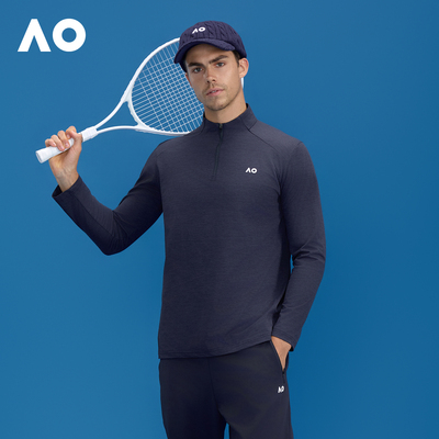AO澳网秋冬新款休闲网球服上衣男
