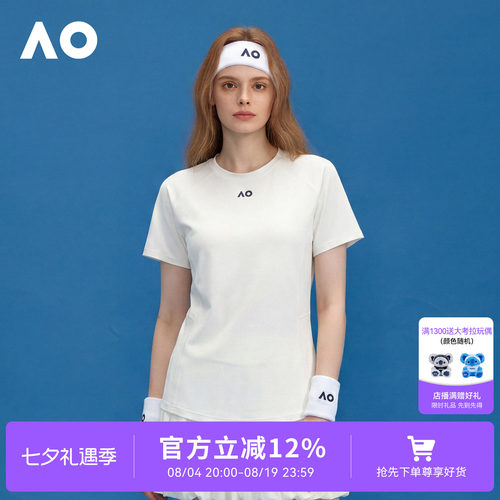 AO澳网运动T恤女网纱速干网球服