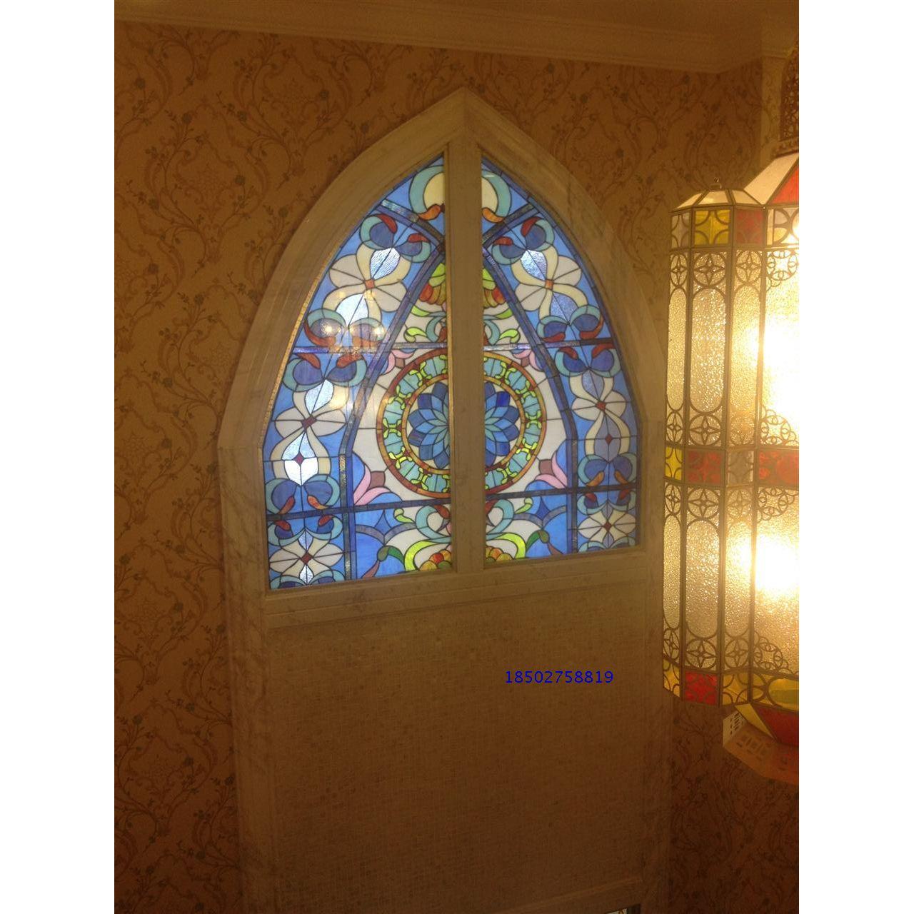 Tiffany 蒂凡尼艺术玻璃玄关隔断屏风窗户吊顶天花柜门芯大方现代