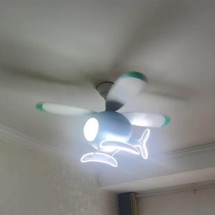 儿童风扇房灯款 吊扇灯卧室男孩女风孩间家用新飞机带电扇20720吊