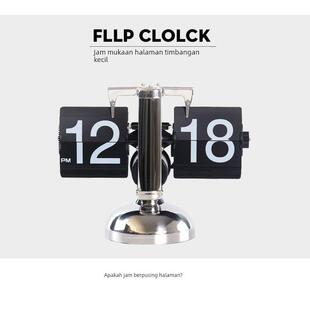 妙刻翻页钟自动覆古机械钟表创意摆件台式座钟时钟客厅数字电子钟