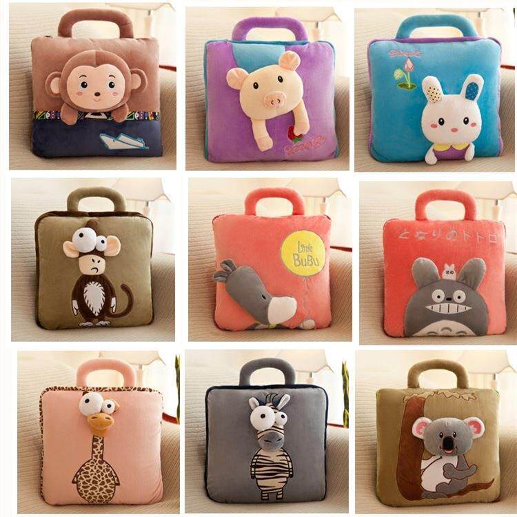 LOGO定制空调被卡通抱枕被子两用 厂家直销汽车多功能靠垫被