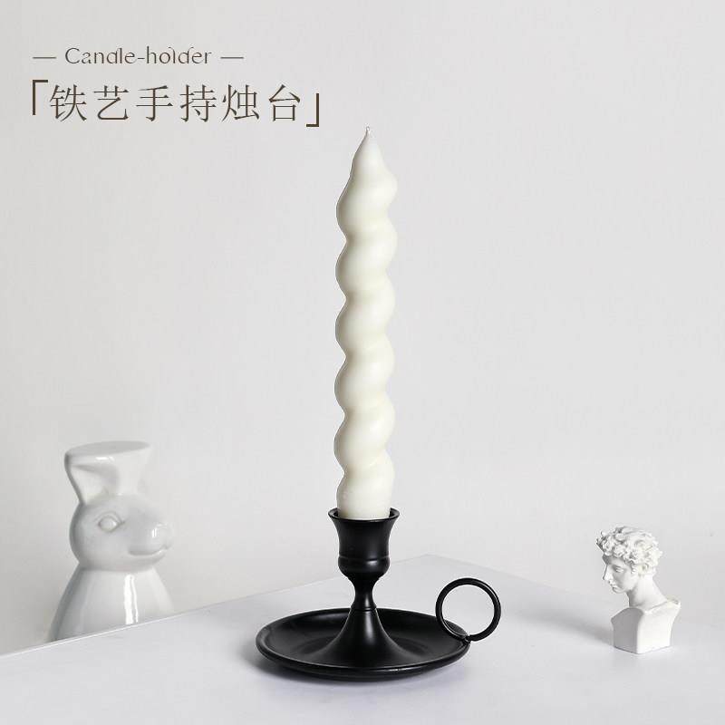 复古手持铁艺烛台家用高级感浪漫艺术香薰蜡烛托台底座装饰摆件,家居饰品,烛台,淘宝优惠券,粉丝福利购,淘宝优惠卷