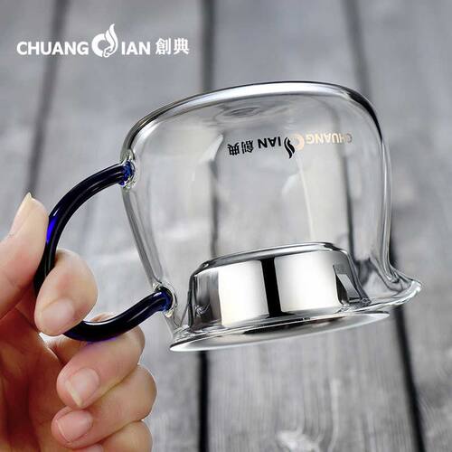 创典 耐热玻璃公道杯加厚玻璃公杯茶海大号公平杯带304不锈钢茶漏