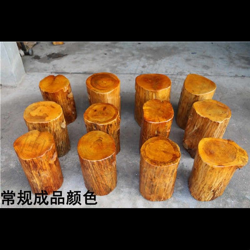 根雕凳子 实木墩子原木树桩木桩底座茶几茶桌配凳大板支架圆木凳
