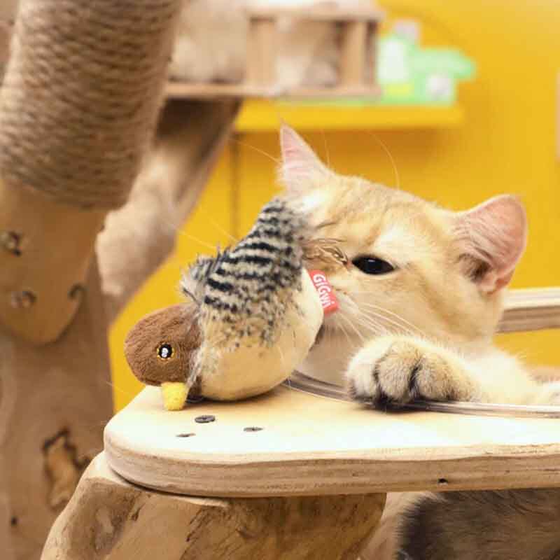 抖抖鸟猫玩具发声仿真麻雀玩具电