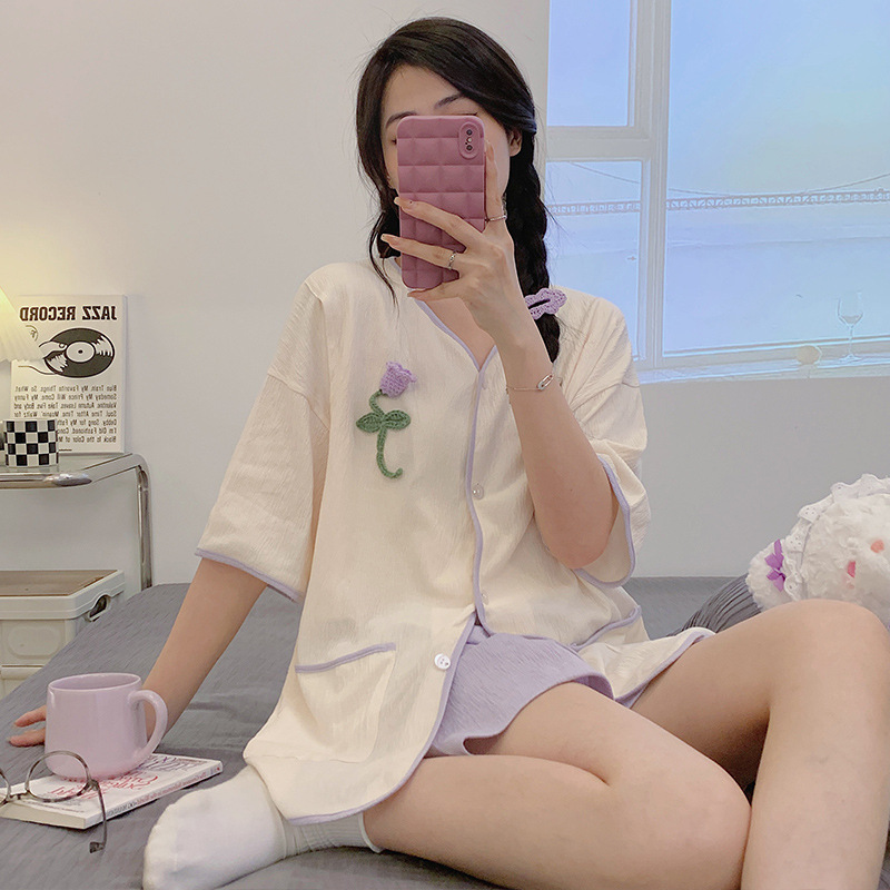新款月子服夏季短袖棉孕妇套装