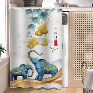 Y0EZ滚筒洗衣机防水罩阳台柜子遮阳帘子免打孔遮光布帘拉帘遮