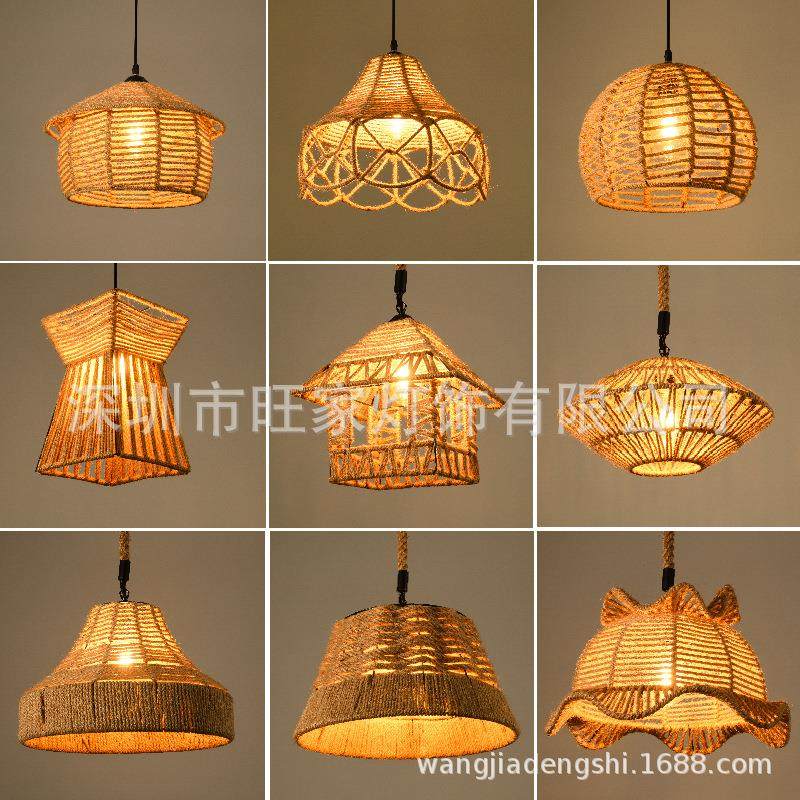 厂家复古工业风麻绳吊灯火锅店餐厅酒吧台服装店理发店铺灯具,家装灯饰光源,智能吊灯,淘宝优惠券,粉丝福利购,淘宝优惠卷