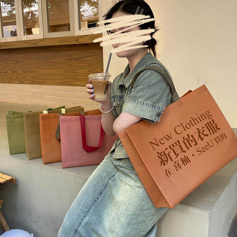 新料无纺布环保袋子服装店打包带铝箔保温外卖购物礼品手提袋