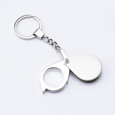桑克口袋折叠式全金属钥匙扣看小字锌合金玻璃镜片便携放大镜