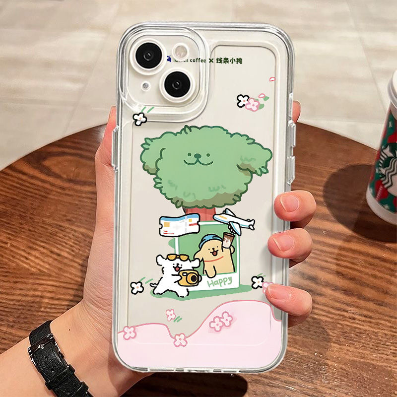 线条小狗适用OPPOReno6手机壳