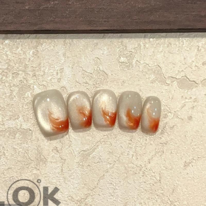 纯手工穿戴甲显白猫眼晕染美甲