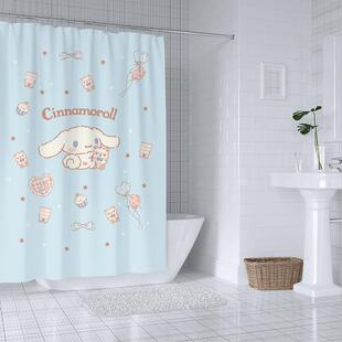 卫生间淋浴洗澡挂帘玉桂狗窗帘大耳狗浴帘隔断帘浴室帘子布料门帘