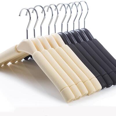 10Pcs厚海绵防滑无缝胶家庭毛衣衣架服装店衣服挂衣服支撑裤夹