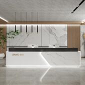 公司酒店前台吧台民宿养生馆接待台收银台定制转角不锈钢服务台桌