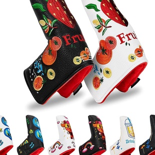 新款高尔夫球杆磁吸PU直条保护套定制闭合磁铁推杆帽套