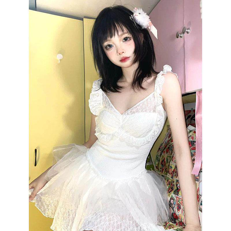 Lace Mesh Bubble Swimsuit with Ballet-Style Silhouette - Buy from Taobao, China | Shopme Agent