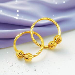 新款24K黄金耳环耳圈女款彷金包银耳钉女士耳坠耳饰送妈妈送老婆