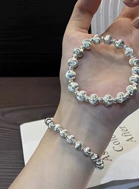 抖音镀银INS风猫眼珠手链