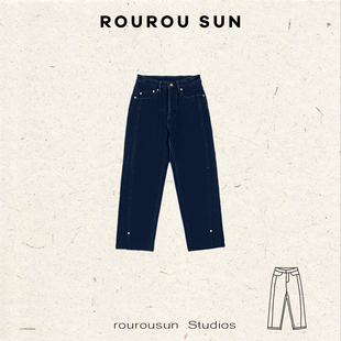 休闲水洗百搭显瘦纽扣复古牛仔长裤 3190冬款 女装