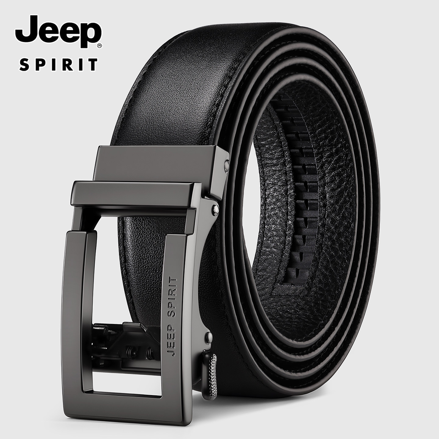 Jeep皮带男2026新款真皮自动扣牛皮中青年简约头层男士皮带裤腰带