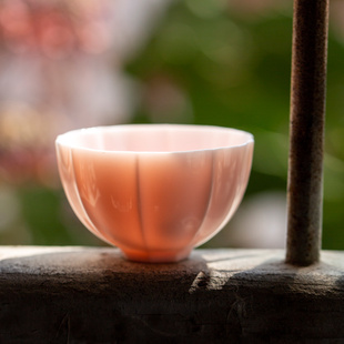 主人杯单个杯送女生小茶杯 粉色陶瓷品茗杯 家用茶盏果酒酒杯礼品