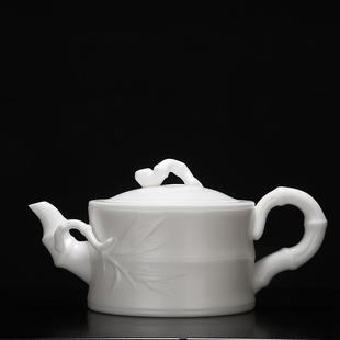 德化白瓷壶功夫茶具陶瓷茶壶玉瓷壶大号家用瓷壶小单壶泡茶器茶壶