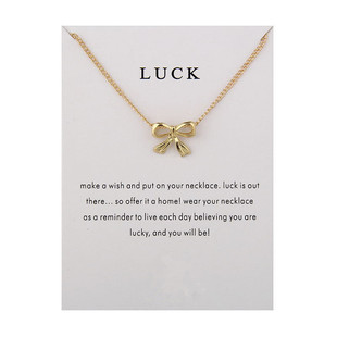 欧美速卖通wish时尚 蝴蝶结吊坠短项链饰品批发 新款