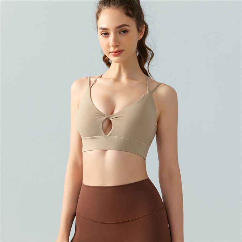 极速运动内衣瑜伽美背可外穿健身文胸F小胸显大背心带胸垫一体式