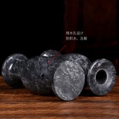 新品 大理石海浪花黑色花瓶墓前摆件石雕J墓地花瓶插花祭祀扫墓殡