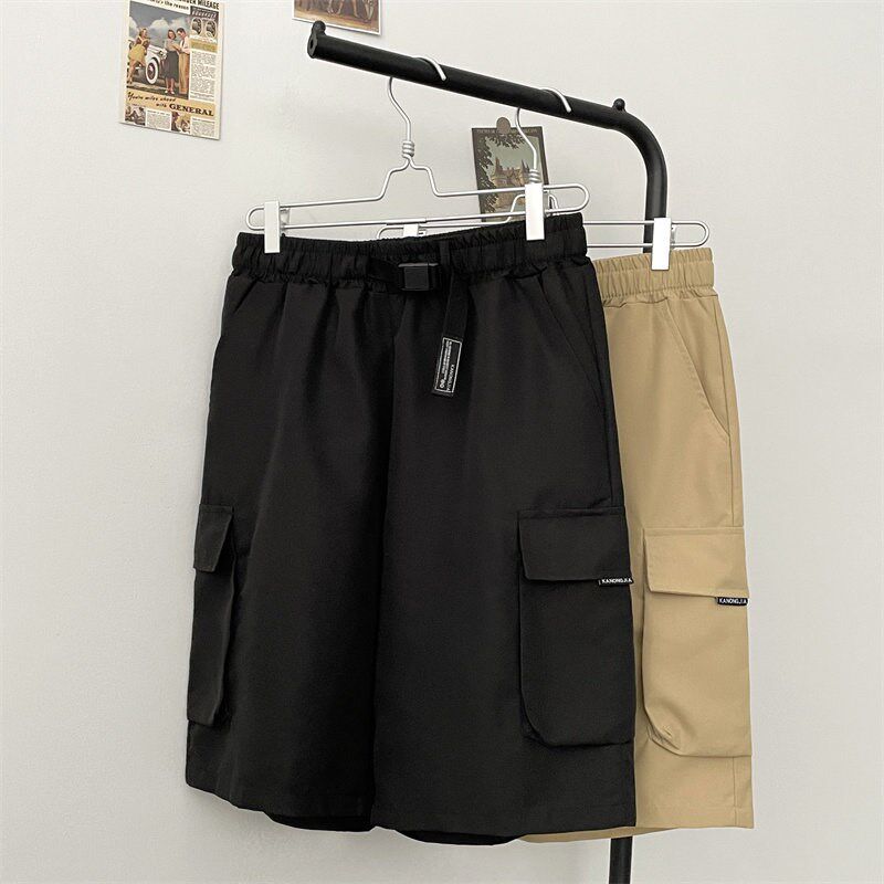 新品卡其色工装h短裤男美式休闲直筒中裤潮牌百搭青少年宽松运动