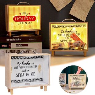 极速4 Styles Fund Ornament Wooden Case Piggy Bank Money. Coi