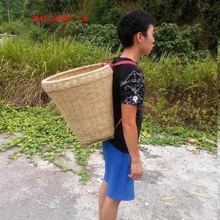 极速背篓竹编农用四川云南背小z孩的四季通用手工买菜舞蹈装饰竹