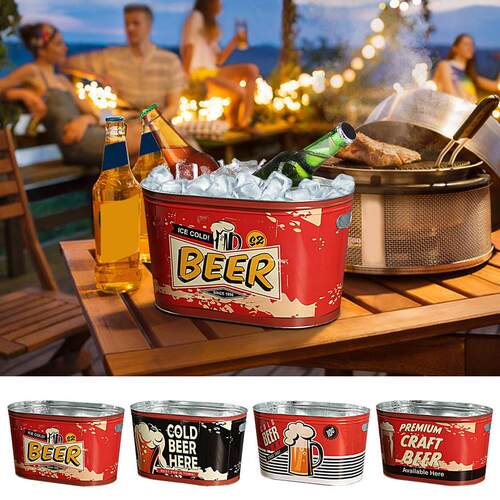 极速Iron Ice Bucket Ices Bucket Vintage Decor Champagne Buck