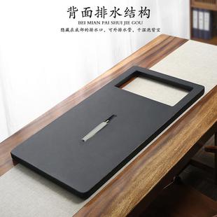 天然乌金石茶盘火烧石茶台嵌入式 全自动电器新款 烧水一体家用不带
