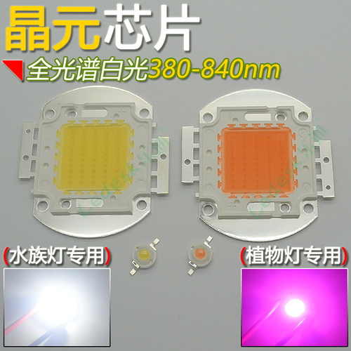 全光谱led灯珠灯芯植物灯鱼缸水草珊瑚灯集成光源全波长380-840nm