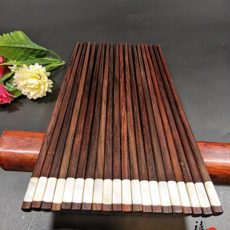 红木筷子老挝大红酸枝木实木筷子无漆无蜡便携保健筷家用双装中式