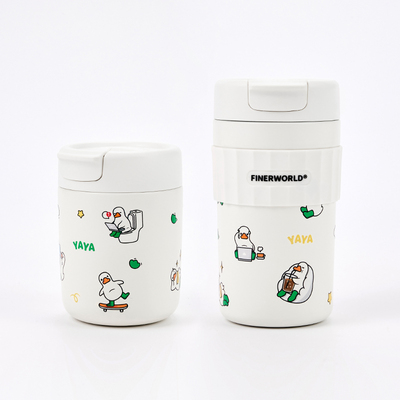 FINERWORLD咖啡杯男便携保温杯保冷杯卡通可爱颜值牛奶杯水杯杯子