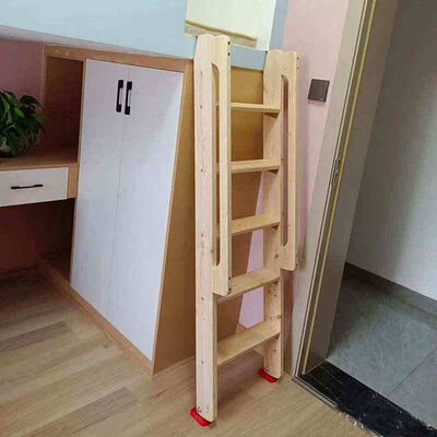 木梯子上下铺寝室梯子儿童双层床家用直梯扶手梯实木阁楼爬梯单卖