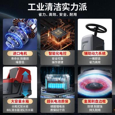分立洁M5驾驶式工业洗地机洗拖一体商用拖地机商场医院车库扫地机