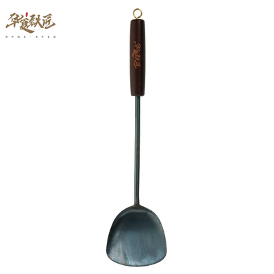 华夏铁匠手工铁锅铲传统铁铲子炒菜家用无涂层长木柄熟铁老式锅铲
